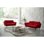 Sofa Lucinda I (2-Sitzer) Webstoff Hanabi: Rot - Schwarz