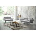 Sofa Lucinda I (2,5-Sitzer) Webstoff - Webstoff Hanabi: Hellgrau - Schwarz