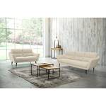 Sofa Lucinda I (3-Sitzer) Webstoff - Webstoff Hanabi: Creme - Schwarz