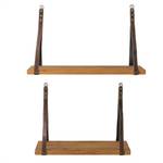 Étagère murale Kimba (lot de 2) Sapin massif - Marron