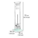 Stand WC-Garnitur Debar Edelstahl rostfrei / Glas - Silber