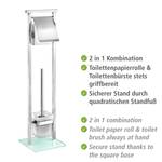 Stand WC-Garnitur Debar Edelstahl rostfrei / Glas - Silber
