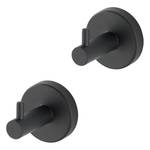 Patères Uno Bosio (lot de 2) Acier inoxydable - Noir - Lot de 2