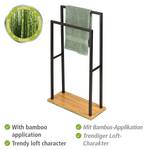 Handtuchhalter Bambusa Edelstahl / Bambus - Schwarz