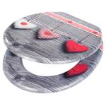 Siège WC Bavarian Hearts MDF (panneau de fibres à densité moyenne) - Multicolore
