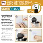 Static-Loc wc-set Pavia roestvrij staal/ABS - zwart