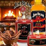 Geurkaars Jim Beam Fire geraffineerd paraffine - rood - 570 g