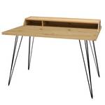 Bureau Unieux III knoestige eikenhouten look - Zwart