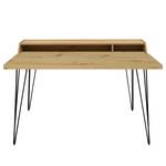 Bureau Unieux III knoestige eikenhouten look - Zwart