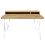 Bureau Unieux III knoestige eikenhouten look - Wit