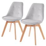 Chaises capitonnées Blaine (lot de 2) Gris clair