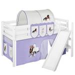 Lit mezzanine Jelle Cheval II Avec toboggan et rideaux - Lilas - 90 x 190cm