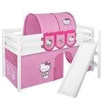 Hochbett Jelle Hello Kitty II mit schräger Rutsche und Vorhang - Pink - 90 x 190cm