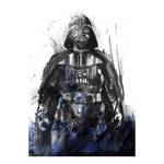 Fototapete Star Wars Watercolor Vader Vlies - Schwarz / Weiß