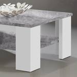 Tavolino da salotto Lono Effeto cemento / Bianco