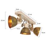 Plafondlamp Gearwood I aluminium/massief eikenhout - 4 lichtbronnen