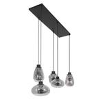Hanglamp Reflexion I rookglas/aluminium - 5 lichtbronnen