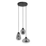 Hanglamp Reflexion II rookglas/aluminium - 3 lichtbronnen