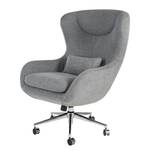 Chaise de bureau massant Barnard (avec fonction massage) Tissu / Métal - Gris clair / Chrome