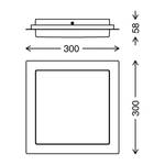 Applique murale Lyon II Polycarbonate / Fer - 1 ampoule - Argenté