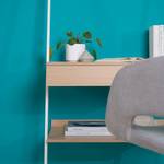 Bureau-garderobe-combinatie North eikenhouten look/mat wit