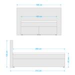 Boxspring Heiko Grijs - 140 x 200cm - H2 zacht