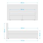 Lit boxspring Heiko Gris - 180 x 200cm - D2 souple