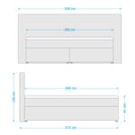 Boxspring Heiko Grijs - 200 x 200cm - H2 zacht