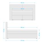 Boxspring Clark Zwart - 140 x 200cm - H3 medium