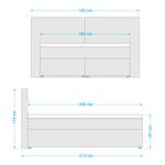 Boxspringbett Clark Silber - 160 x 200cm - H2