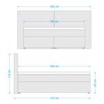 Lit boxspring Clark Argenté - 180 x 200cm - D2 souple