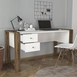 Schreibtisch Bellac Weiß / Walnuss Dekor - Weiß / Walnuss Dekor
