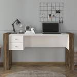 Bureau Bellac wit/walnotenhouten look - Wit/Walnoothouten look