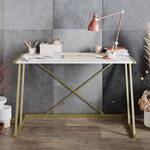 Bureau Alea witte marmeren look/goudkleurig