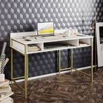 Bureau Andra witte marmeren look/goudkleurig - Wit imitatie marmer