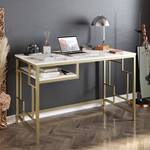 Schreibtisch Asaa Marmor Weiß Dekor/ Gold - Marmor Weiß Dekor