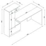 Bureaucombinatie Aidu wit/walnotenhouten look - Wit/Walnoothouten look