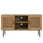 TV-Lowboard Kallista Rattan / Echtholzfurnier - Beige / Paulownia