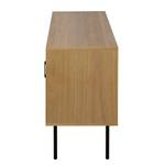 Meuble TV Kallista Rotin / Placage en bois véritable - Beige / Paulownia