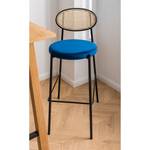 Barstuhl Davie (2er-Set) Rattan & Webstoff / Metall - Blau