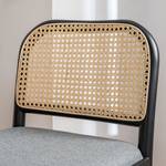 Chaise de bar Cutis Rotin et tissu / Hêtre massif - Gris lumineux