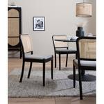 Sedia sala da pranzo Cutis (2) Rattan e tessuto / Faggio massello - Color grigio chiaro