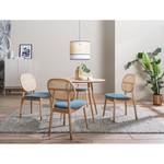 Chaises Coy (lot de 2) Rotin et tissu / Hêtre massif - Bleu jean