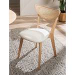 Esszimmerstuhl Danny (2er-Set) Rattan & Webstoff / Buche massiv - Rattan & Creme / Buche