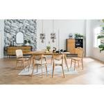 Chaises Danny (lot de 2) Rotin et tissu / Hêtre massif - Rotin et crème / Hêtre