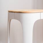 Tabouret de bar Eiby Frêne massif / Matière plastique et métal - Frêne / Blanc et chrome