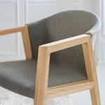 Chaise à accoudoirs Edey Tissu / Frêne massif - Gris clair / Frêne