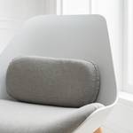 Fauteuil Evie I Matière plastique et tissu / Hêtre massif - Blanc et gris / Hêtre