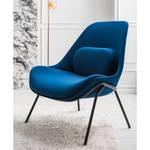 Fauteuil Evie II fluweel/metaal - donkerblauw/zwart