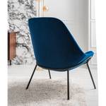 Fauteuil Evie II fluweel/metaal - donkerblauw/zwart